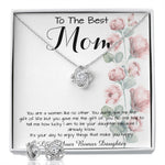 To Mom - From Bonus Daughter - Woman Like No Other Mother's Day Necklace Mother's Day Love Knot Necklace