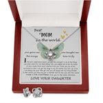 Mom Necklace Gift - Daughter Gift To Best Mom, You Gave Me The Wings To Fly Mom Necklace Mother's Day Love Knot Necklace