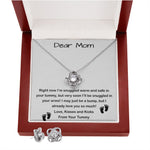 Mom Necklace, Mom To Be Necklace, Pregnancy Gift For Mom To Be, Mommy Present From Unborn Baby, Gift For Expecting Moms Mother's Day Love Knot Necklace
