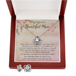 To My Boyfriend's Beautiful Mom Necklace - The Boy You Raised Into An Incredible Man - Necklace Gift For Boyfriend's Mom, Mother's Day Necklace Mother's Day Love Knot Necklace