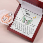Mom Necklace Gift - Daughter Gift To Best Mom, You Gave Me The Wings To Fly Mom Necklace Mother's Day Love Knot Necklace
