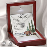 Mom Necklace, To My Mom I Love You To The Moon and Back Necklace, Gift For Mom Birthday Necklace Mother's Day Love Knot Necklace