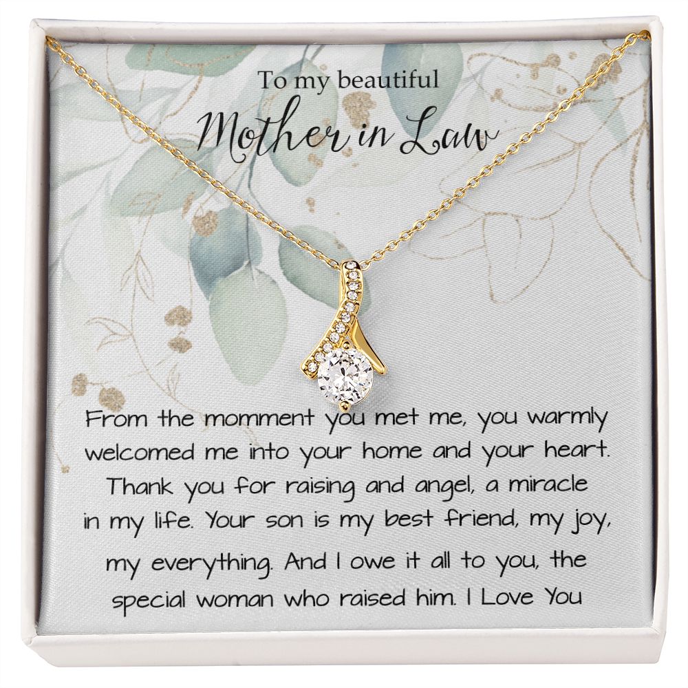 Mother-In-Law Necklace, Best Mother In Law Birthday Necklace, To My Mother In Law Necklace Mother's Day Alluring Beautiful Necklace