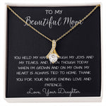 To My Beautiful Mom Necklace, Thank You For Never Ending Love From Daughter, Necklace Gift For Mom Mother's Day Alluring Beautiful Necklace