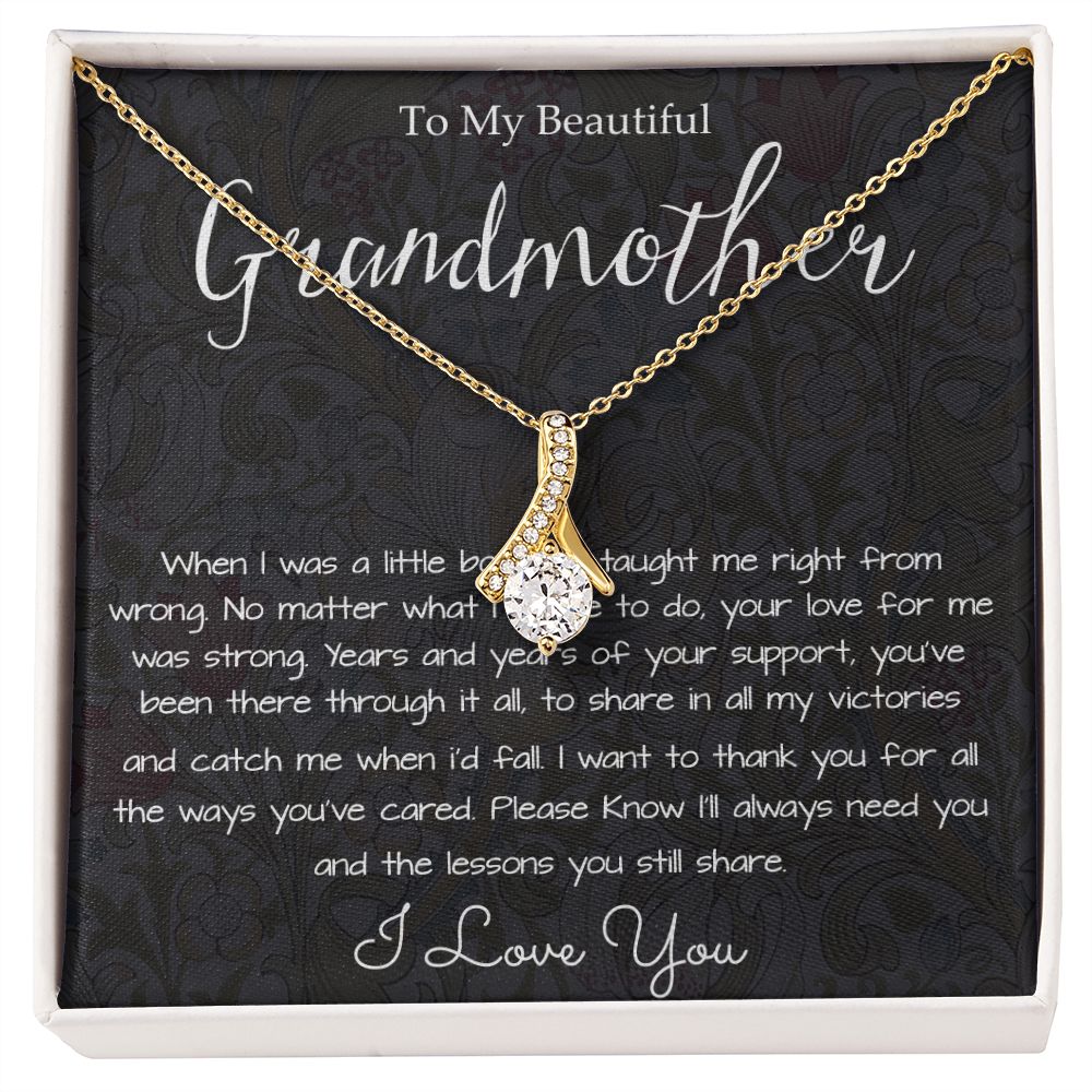 Grandmother Necklace, To My Beautiful Grandmother Necklace, Mother's Day Gift For Grandma Grandmother, Thank You Mother's Day Alluring Beautiful Necklace