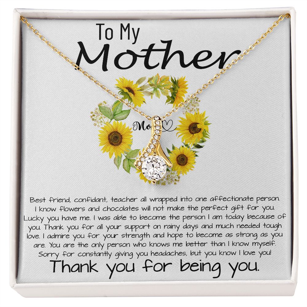 Mom Necklace, To My Mother Necklace Gift For Mom, Mother's Day Necklace From Daughter Son, Mother's Day Alluring Beautiful Necklace