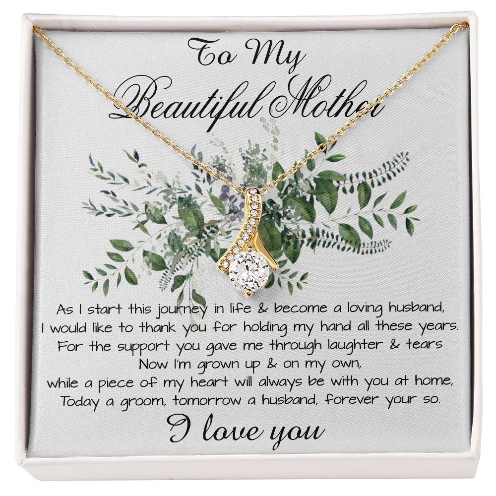 Mom Necklace, Son To My Mother Necklace On Wedding Day Gift For Mom, Mother Of The Groom Gift From Groom, Alluring Beautiful Necklace