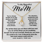 To My Beautiful Mom Necklace The Best Mom Anyone Could Wish For, Mother's Day Gift Necklace Mother's Day Alluring Beautiful Necklace