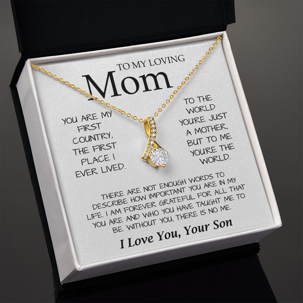 To My Loving Mom Necklace You're The World Necklace Gift For Mom From Son Mother's Day Alluring Beautiful Necklace
