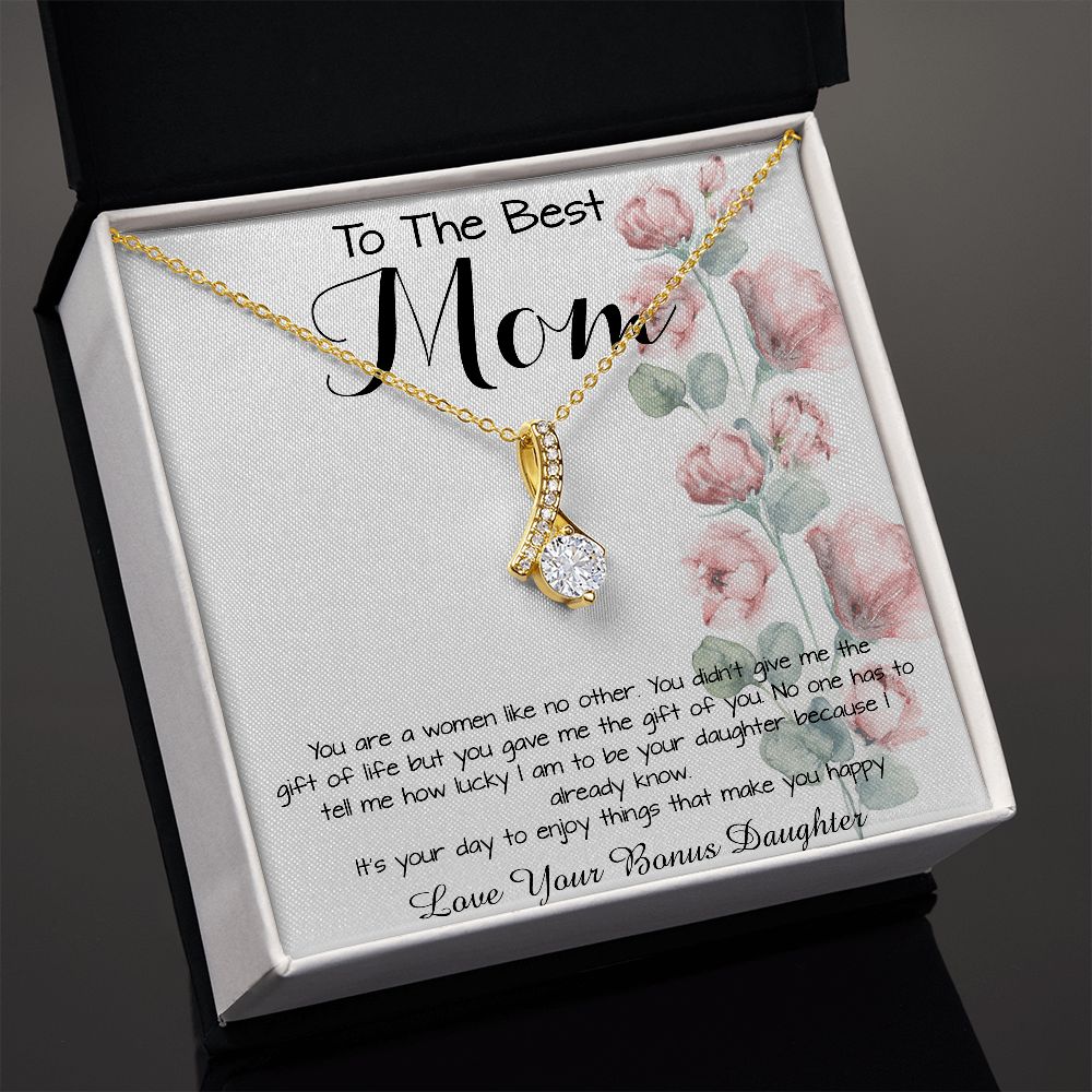 To Mom - From Bonus Daughter - Woman Like No Other Mother's Day Necklace, Mother's Day Alluring Beautiful Necklace