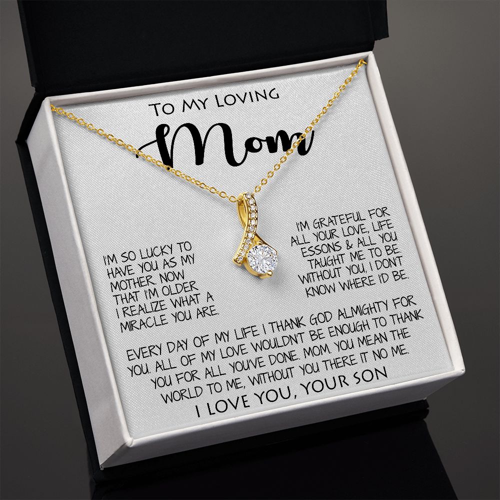 To My Loving Mom Gift for Mother Necklace Sentimental Mothers Day Thoughtful Present From Son Alluring Beautiful Necklace