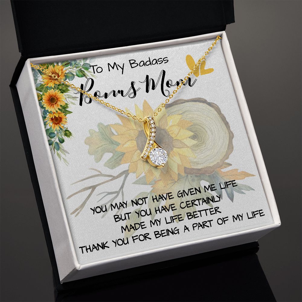 Stepmom Necklace, To My Badass Bonus Mom Gift Neckalce, Gift For Stepmom, Stepmother, Second Mom Necklace, Mother's Day Alluring Beautiful Necklace