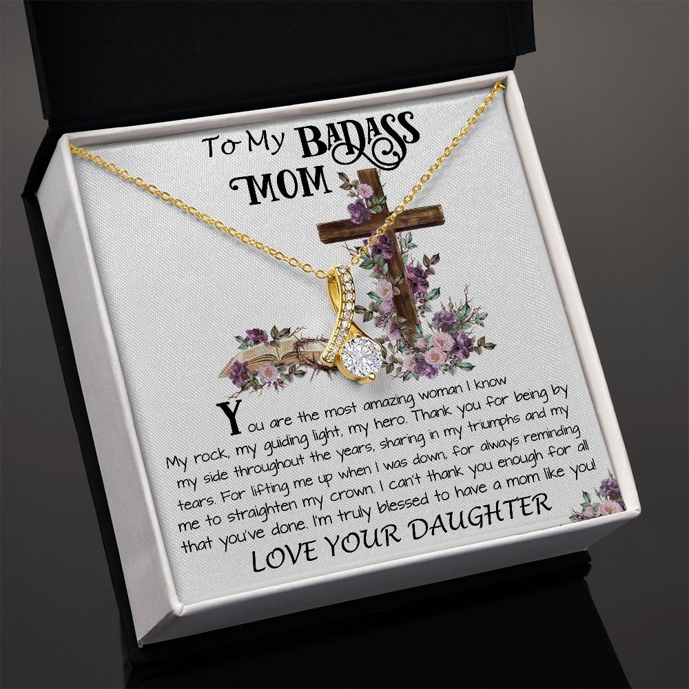 Mom Necklace Gift, To My Badass Mom Neckalce, Funny Gift For Mom On Mother's Day Necklace, Mother's Day Alluring Beautiful Necklace