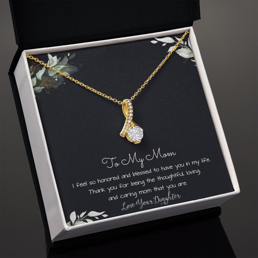 To My Mom Necklace -Mother's Day Gift For Mom From Son, Thank You Mom Mother's Day Alluring Beautiful Necklace