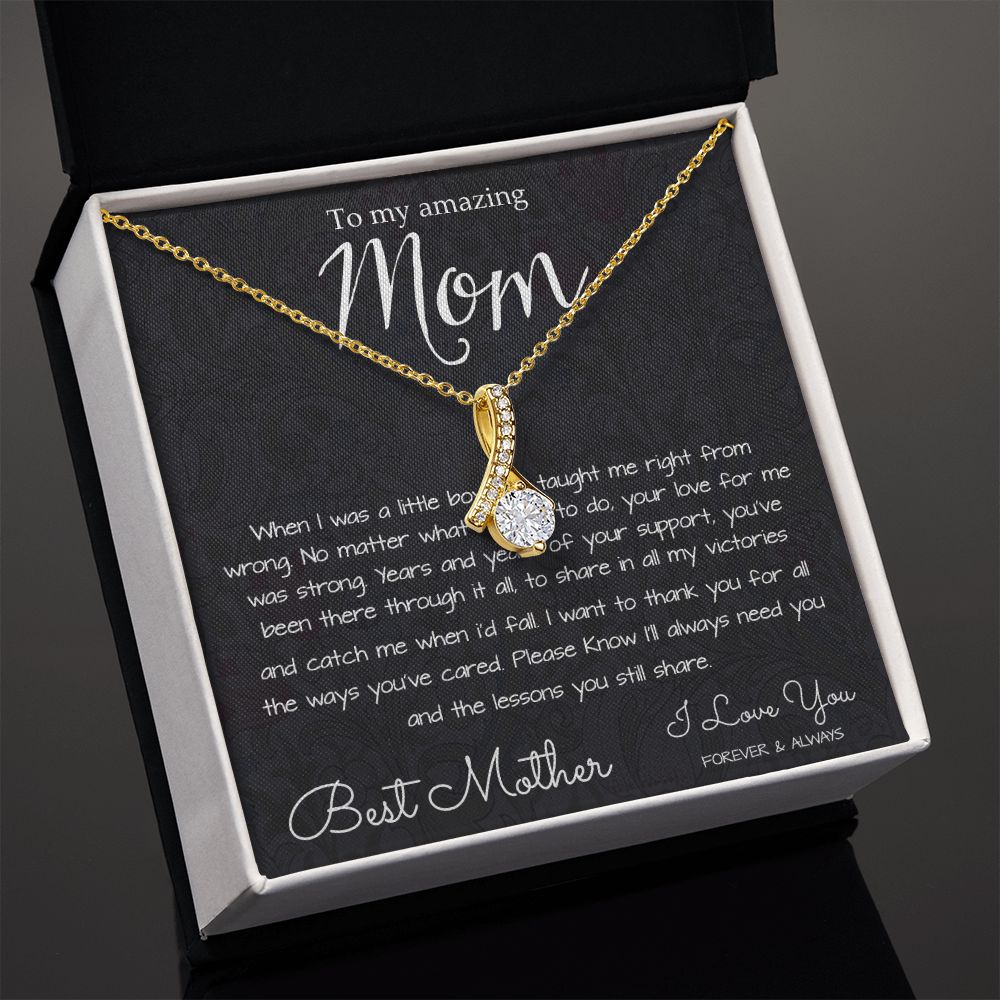 To My Mom Necklace, To My Beautiful Mom Necklace, Mother's Day Gift For Mom From Son, Thank You Mom Mother's Day Alluring Beautiful Necklace
