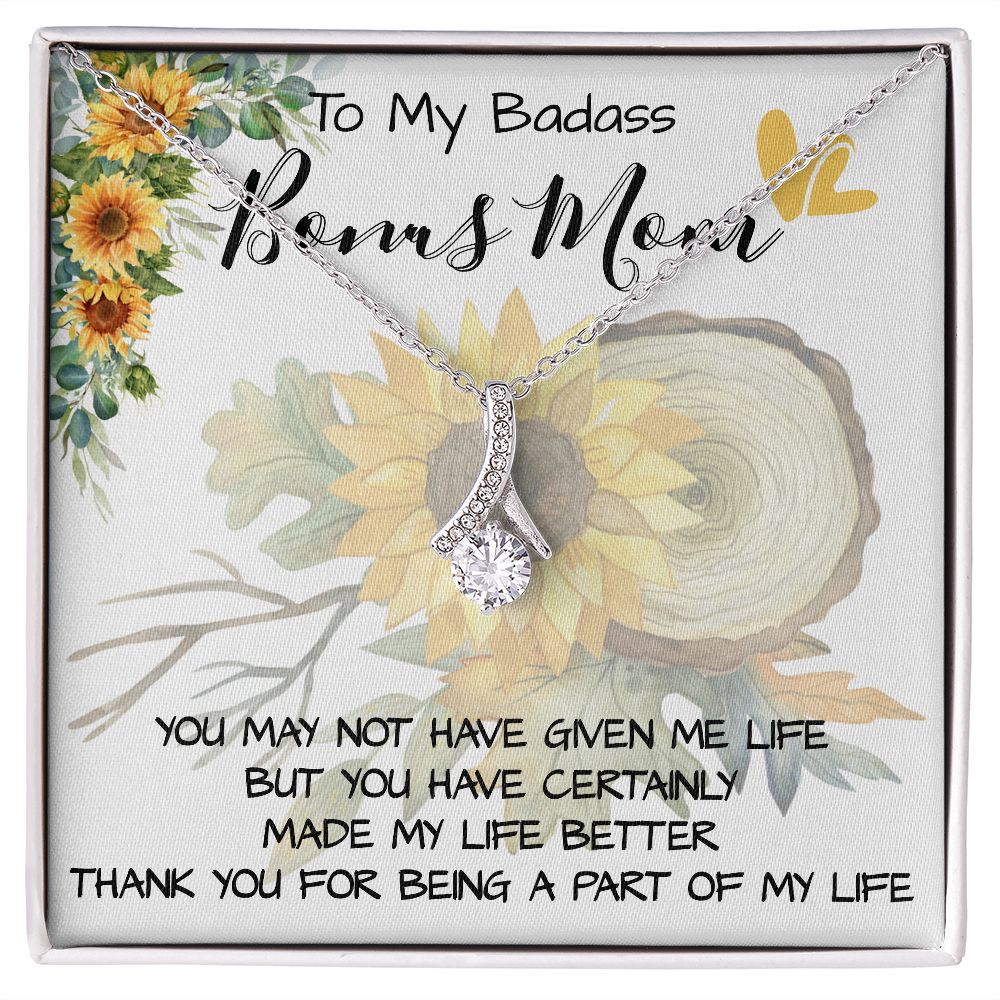 Stepmom Necklace, To My Badass Bonus Mom Gift Neckalce, Gift For Stepmom, Stepmother, Second Mom Necklace, Mother's Day Alluring Beautiful Necklace