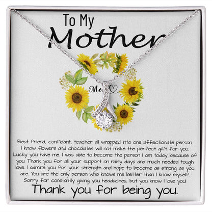 Mom Necklace, To My Mother Necklace Gift For Mom, Mother's Day Necklace From Daughter Son, Mother's Day Alluring Beautiful Necklace