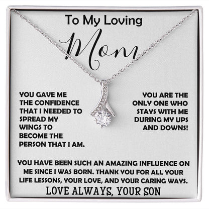 To My Loving Mom - Love Always Your Son Necklace, Mother's Day Alluring Beautiful Necklace