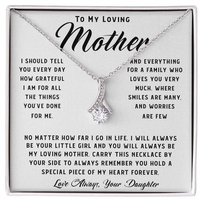 To My Loving Mother Necklace Where Are Smiles Are Many And Worries Are Few Gift For Her Mother's Day Necklace Mother's Day Alluring Beautiful Necklace