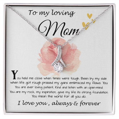 Mom Necklace Gift, To My Loving Mom Neckalce, You Held Me When Times were Tough, You are My Rock, Mother's Day Alluring Beautiful Necklace