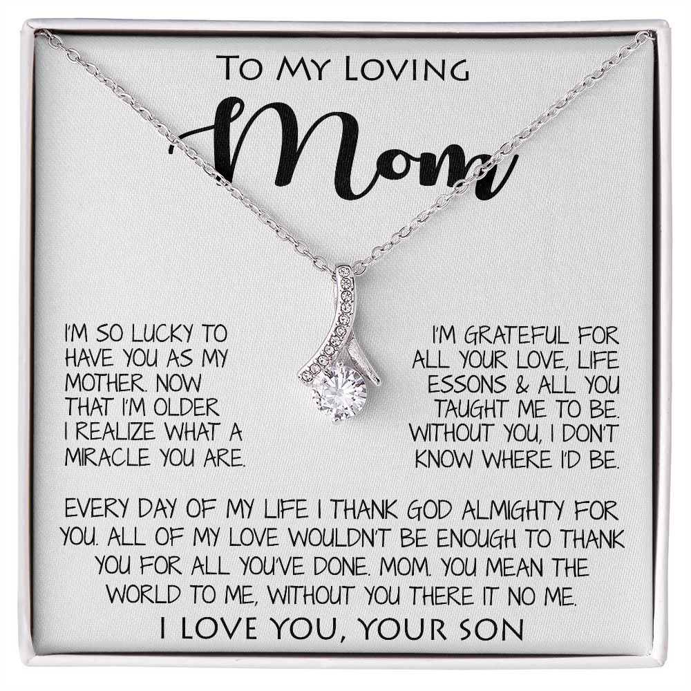 To My Loving Mom Gift for Mother Necklace Sentimental Mothers Day Thoughtful Present From Son Alluring Beautiful Necklace