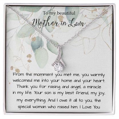 Mother-In-Law Necklace, Best Mother In Law Birthday Necklace, To My Mother In Law Necklace Mother's Day Alluring Beautiful Necklace