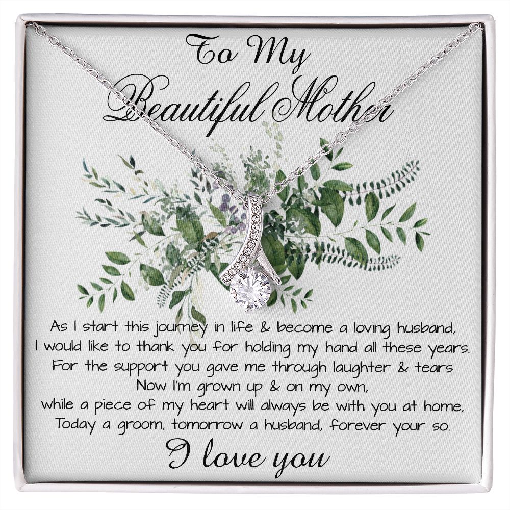 Mom Necklace, Son To My Mother Necklace On Wedding Day Gift For Mom, Mother Of The Groom Gift From Groom, Alluring Beautiful Necklace