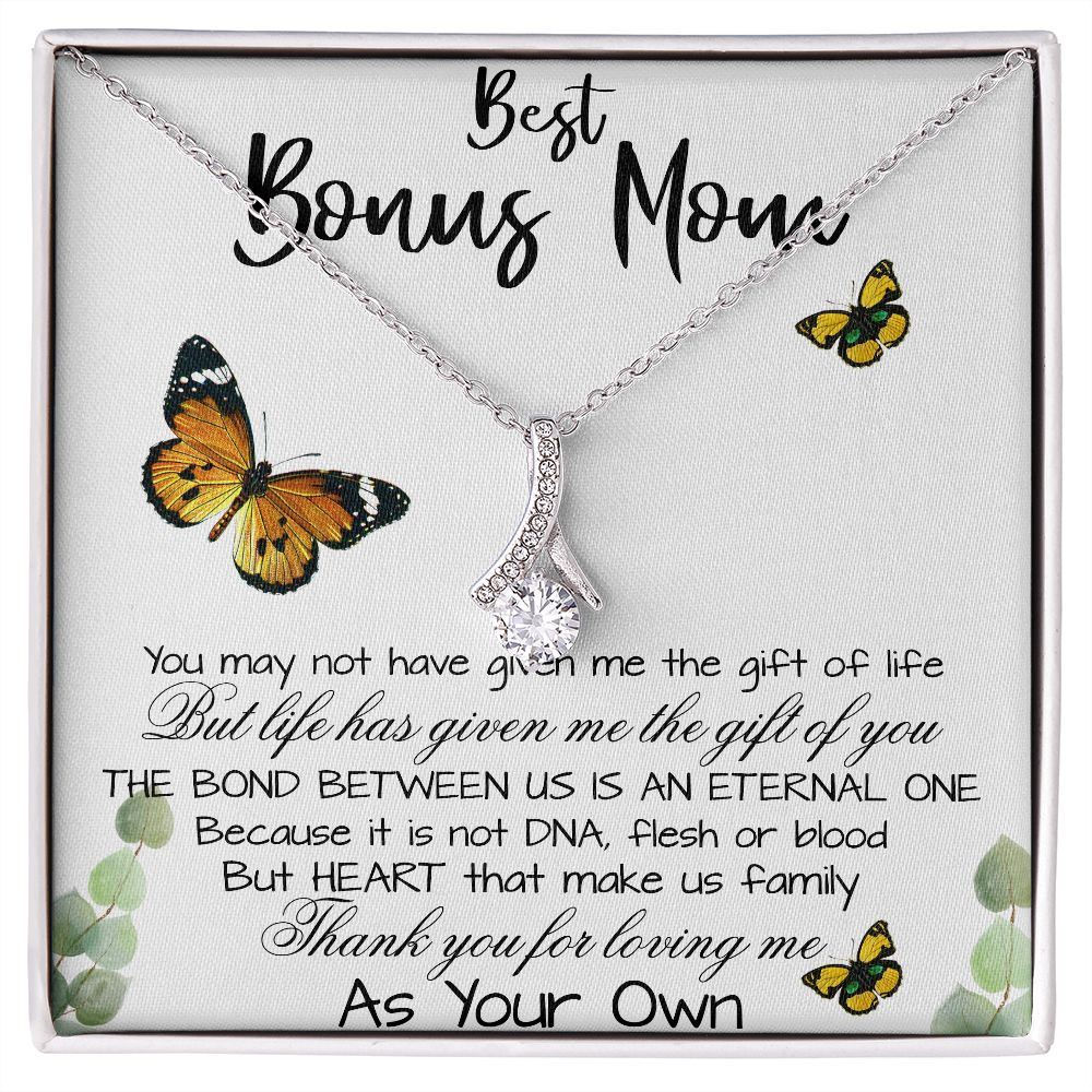 Stepmom Necklace, To My Bonus Mom Gift Neckalce, Thank For You Loving Me As Your Own, Mother's Day Alluring Beautiful Necklace