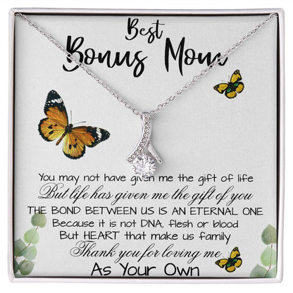 Stepmom Necklace, To My Bonus Mom Gift Neckalce, Thank For You Loving Me As Your Own, Mother's Day Alluring Beautiful Necklace