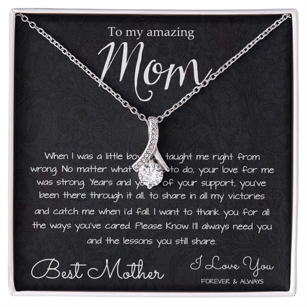 To My Mom Necklace, To My Beautiful Mom Necklace, Mother's Day Gift For Mom From Son, Thank You Mom Mother's Day Alluring Beautiful Necklace
