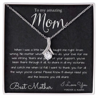 To My Mom Necklace, To My Beautiful Mom Necklace, Mother's Day Gift For Mom From Son, Thank You Mom Mother's Day Alluring Beautiful Necklace