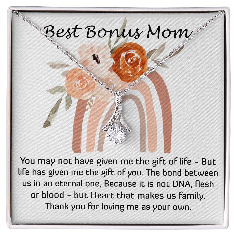 Mom Necklace, Best Mother's Day Gift - Stepmom Necklace, Bonus Mom Necklace Gift For Stepmom Neckalce, Mother's Day Alluring Beautiful Necklace