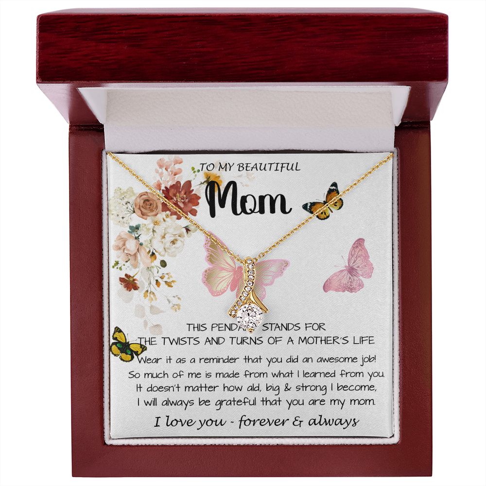 Mom Necklace Gift - To My Mom - Twists & Turns Gift Set Mom Necklace Mother's Day Alluring Beautiful Necklace