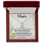 To My Amazing Mom Necklace From Son Little Boy You Taught Me Right Mom Birthday Gift For Her Mother's Day Necklace (1) Mother's Day Alluring Beautiful Necklace