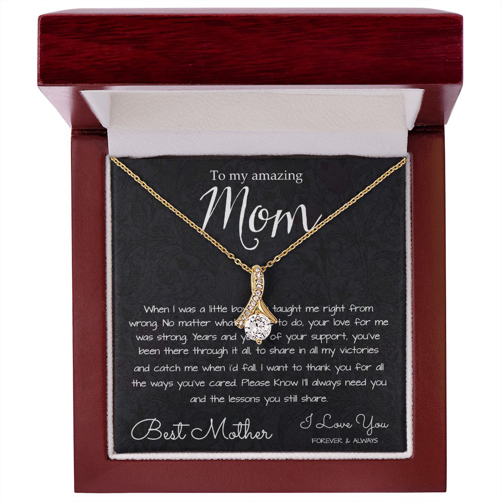 To My Mom Necklace, To My Beautiful Mom Necklace, Mother's Day Gift For Mom From Son, Thank You Mom Mother's Day Alluring Beautiful Necklace
