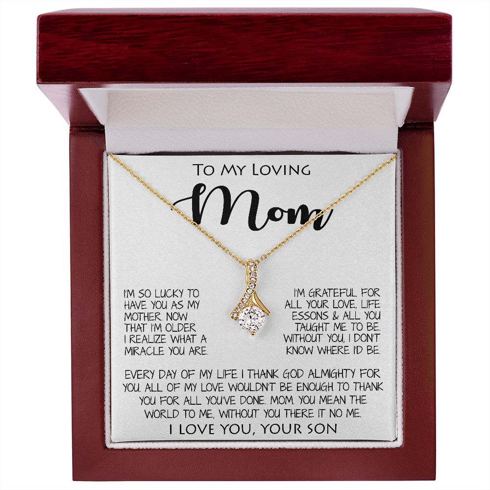 To My Loving Mom Gift for Mother Necklace Sentimental Mothers Day Thoughtful Present From Son Alluring Beautiful Necklace