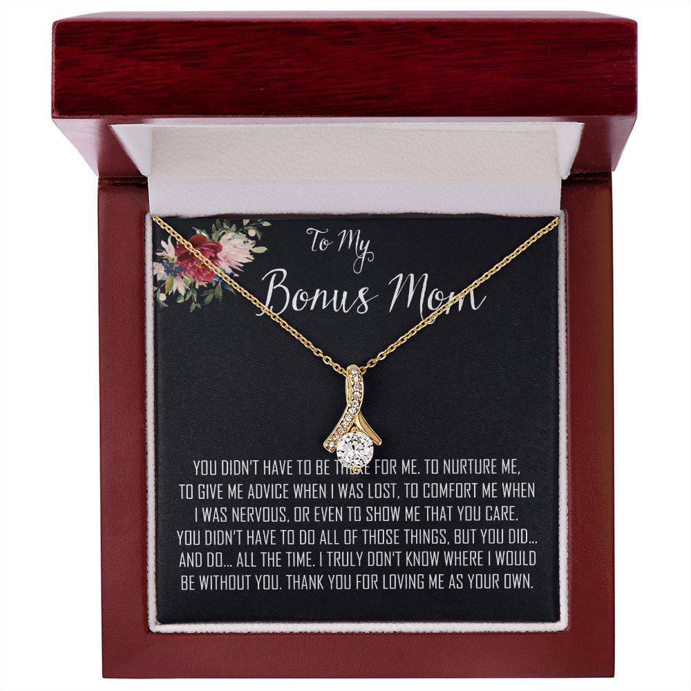 To My Bonus Mom Necklace, Thank You For Everything Mother's Day Gift For Mom Mother's Day Alluring Beautiful Necklace