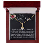 To My Bonus Mom Necklace, Thank You For Everything Mother's Day Gift For Mom Mother's Day Alluring Beautiful Necklace