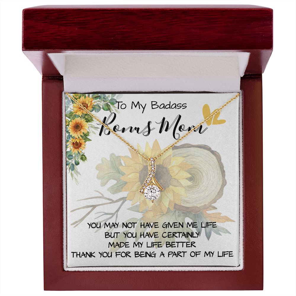 Stepmom Necklace, To My Badass Bonus Mom Gift Neckalce, Gift For Stepmom, Stepmother, Second Mom Necklace, Mother's Day Alluring Beautiful Necklace