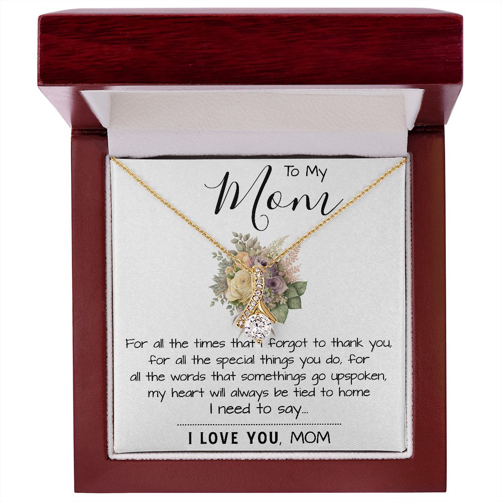 To My Mom - I Love You Mom, Mother's Day Necklace, Mother's Day Alluring Beautiful Necklace