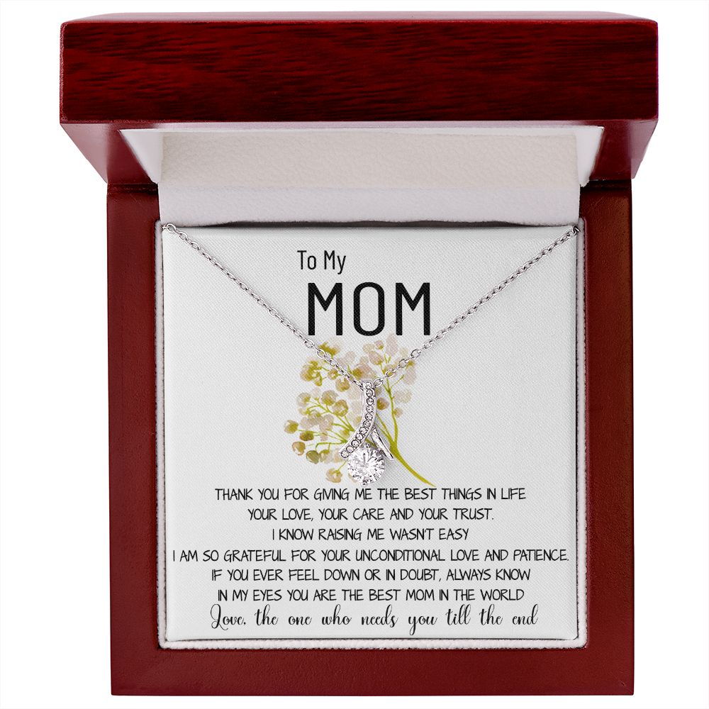 Mom Necklace Gift - To My Mom Necklace - Thank You For Giving Me The Best Things In Life Mother's Day Alluring Beautiful Necklace