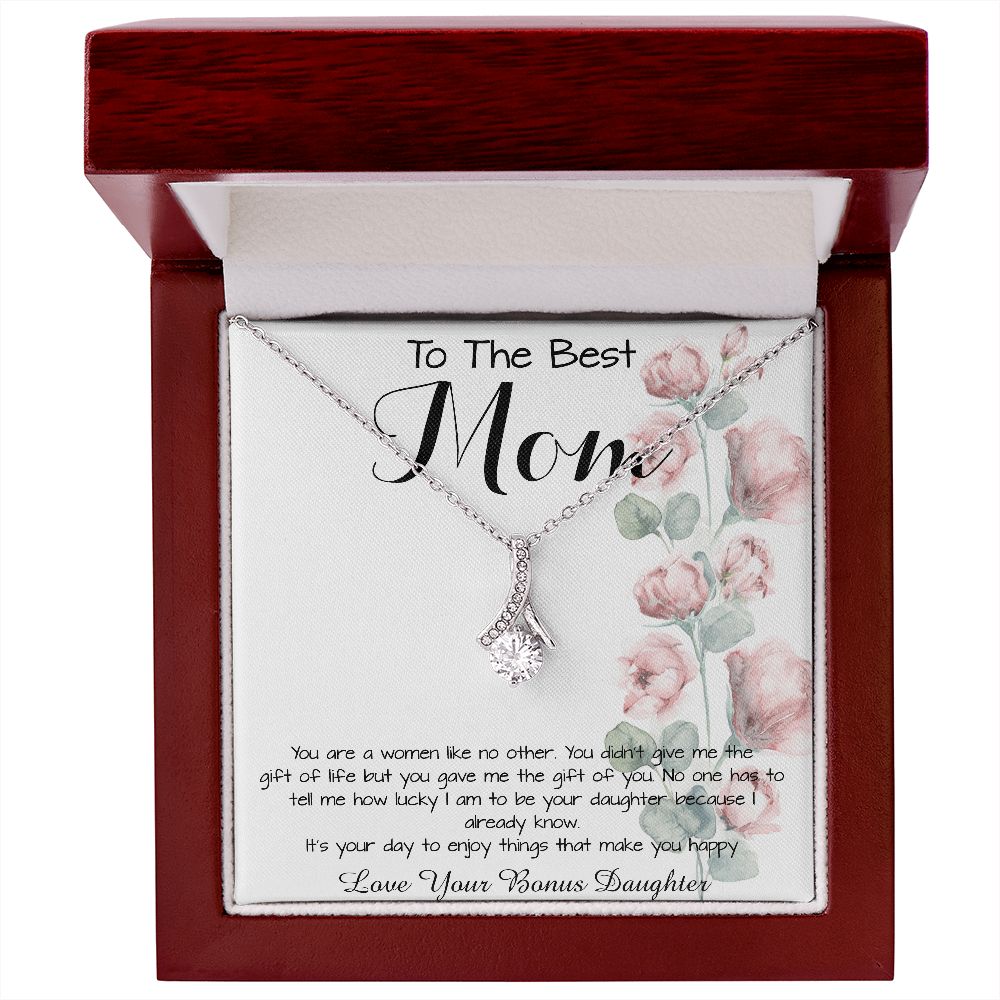 To Mom - From Bonus Daughter - Woman Like No Other Mother's Day Necklace, Mother's Day Alluring Beautiful Necklace