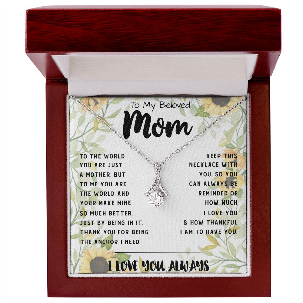 To My Mom - You Are The World Mother's Day Necklace, Mother's Day Alluring Beautiful Necklace