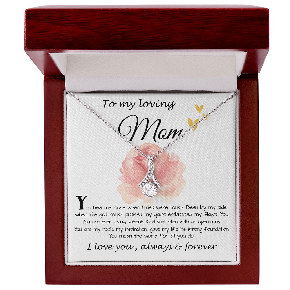 Mom Necklace Gift, To My Loving Mom Neckalce, You Held Me When Times were Tough, You are My Rock, Mother's Day Alluring Beautiful Necklace