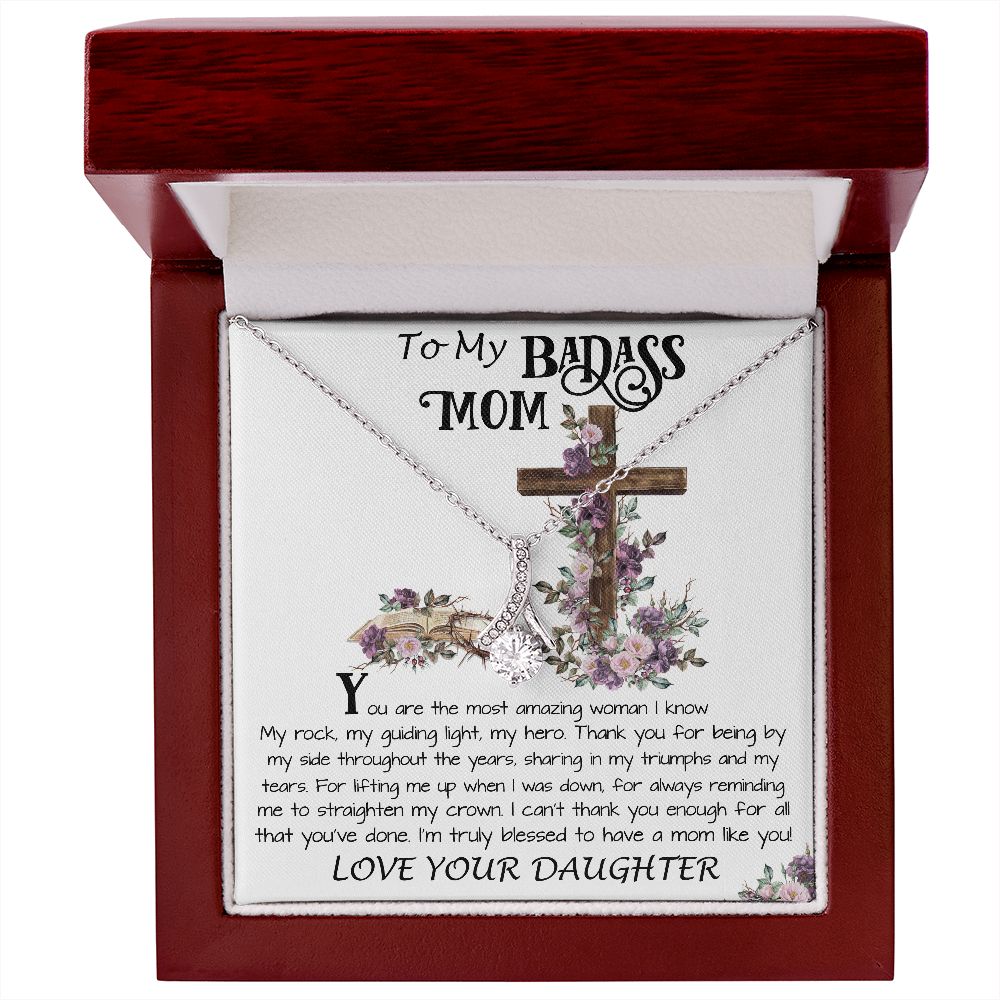 Mom Necklace Gift, To My Badass Mom Neckalce, Funny Gift For Mom On Mother's Day Necklace, Mother's Day Alluring Beautiful Necklace