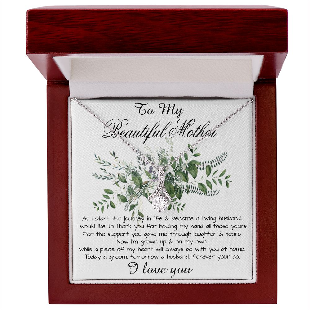 Mom Necklace, Son To My Mother Necklace On Wedding Day Gift For Mom, Mother Of The Groom Gift From Groom, Alluring Beautiful Necklace