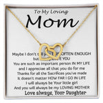 To My Loving Mom - Important Person In My Life Mother's Day Gift From Daughter Necklace Mother's Day Interlocking Hearts Necklace