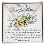 Mom Necklace, Son To My Mother Necklace On Wedding Day Gift For Mom, Mother Of The Groom Gift From Groom Mother's Day Interlocking Hearts Necklace