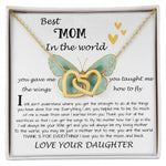 Mom Necklace Gift - Daughter Gift To Best Mom, You Gave Me The Wings To Fly Mom Necklace Mother's Day Interlocking Hearts Necklace