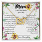 To My Mom Neckalce - Thank You For Sacrifices You Make Every Day Mother's Day Gift Mother's Day Interlocking Hearts Necklace